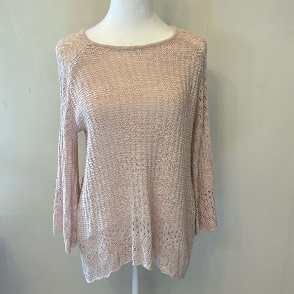 LC Lauren Conrad pale pink cut out long sleeve sweater Size S EUC - Picture 1 of 10